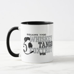Taza Whiskey Tango Foxtrot - Humor de aviación