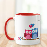 Taza White and Red Ceramic Mug with Romantic Owl Couple<br><div class="desc">White and Red Ceramic Mug with Romantic Owl Couple Illustration and Italian Phrase This stylish ceramic mug features a charming illustration of a romantic owl couple along with a sweet Italian phrase. Ideal as a gift for a partner or for anyone who loves nature and love symbols. Its high-quality print...</div>
