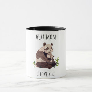 Taza White Brown Cute Panda Querida Mamá Mug