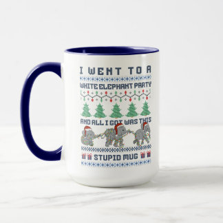 Taza White Elephant Party Funny Ugly Christmas Joke