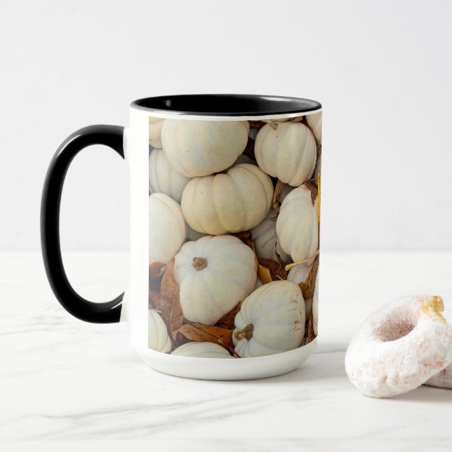 Taza White Pumpkin Combo Mug (Con donut)