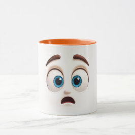 Taza Wide eyed shock face – surprised blue eyed emoji