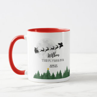 Taza Wilbur Pig: Estaré en casa para los Navidades Mug