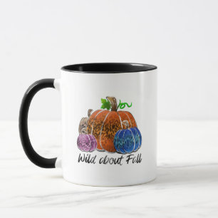 Taza Wild About Fall Leopard Print Pumpkins