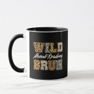 Taza Wild About Reading - Safari Animal Print Teacher 