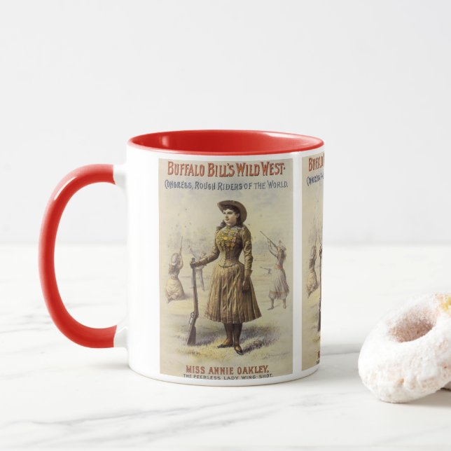 Taza Wild West Show de Buffalo Bill con Annie Oakley (Con donut)