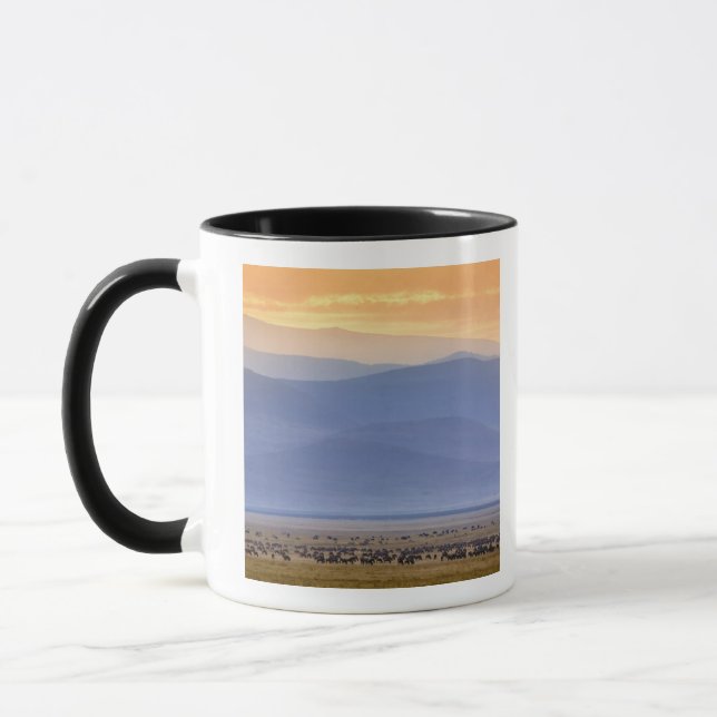 Taza Wildebeest durante la migración, Connochaetes (Izquierda)