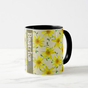 Taza Wildflower amarillo botánico del verano dulce con
