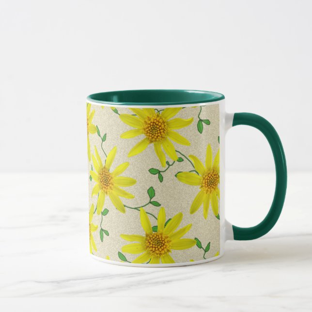 Taza Wildflower amarillo botánico dulce (Derecha)