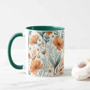 Taza Wildflower Botanical Boho Floral Watercolor
