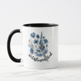 Taza Wildflower Soul Blue Floral Art