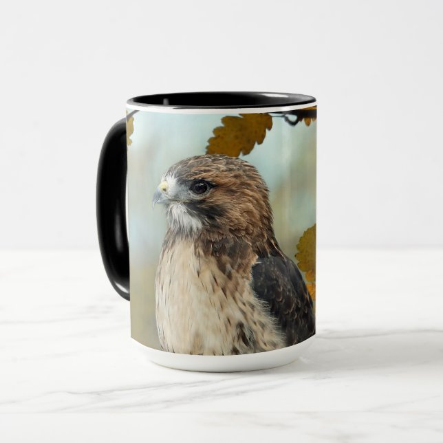 Taza Wildlife Red Tail Hawk Autumn Photo (Anverso izquierdo)