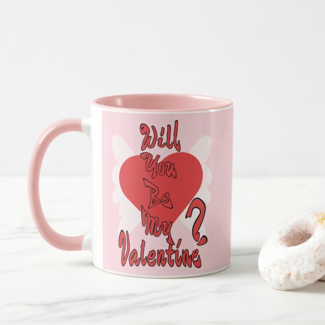 Taza Will You Be My Valentine? (Con donut)