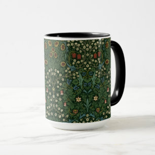 Taza William Morris Blackthorn Azul Blanco Verde Floral