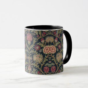 Taza William Morris cardo escocés floral vintage 