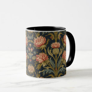 Taza William Morris cardo escocés floral vintage