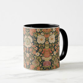 Taza  William Morris Chrysanthemums Floral Art Nouveau 