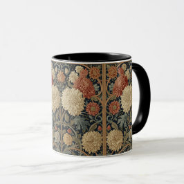 Taza  William Morris Chrysanthemums Floral Art Nouveau 