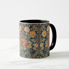 Taza  William Morris Chrysanthemums Floral Art Nouveau 