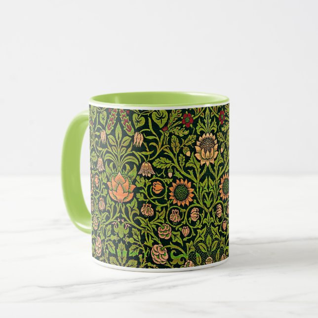 Taza William Morris - Columbine, dark green, (Anverso izquierdo)