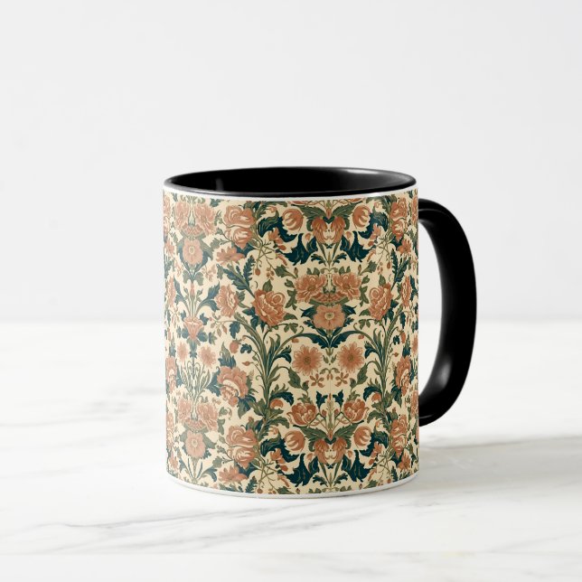 Taza William Morris Compton Floral Art Nouveau Pattern (Anverso derecho)