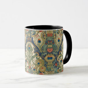 Taza William Morris El Pavo Real Arte Nouveau Vintage