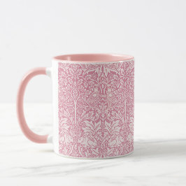 Taza William Morris Forest Rabbit Bird Foliage Pink