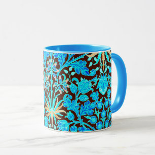 Taza William Morris Hyacinth Print, Aqua y Brown