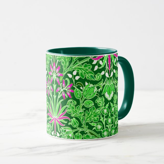 Taza William Morris Hyacinth Print Lime & Emerald Green (Anverso derecho)