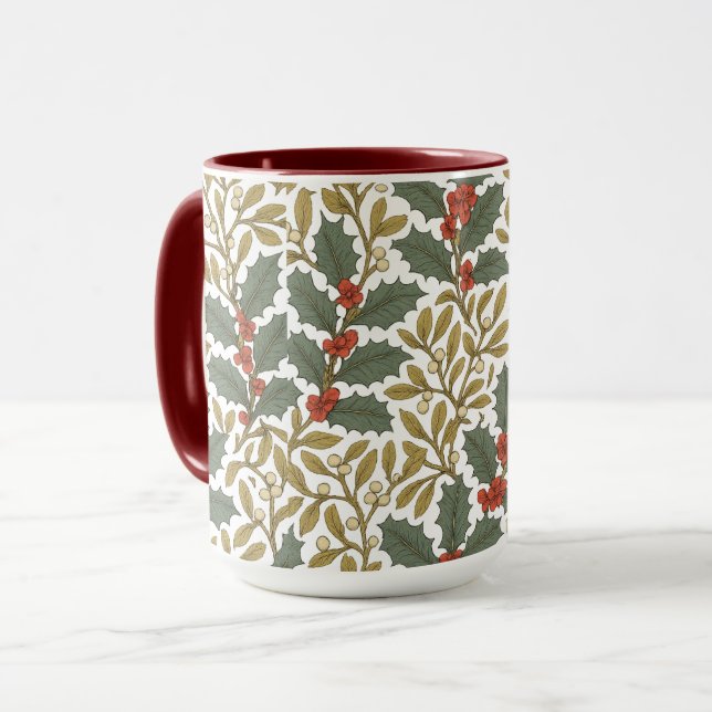 Taza William Morris inspiró a Holly y Mistletoe (Anverso izquierdo)