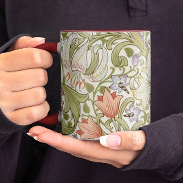 Taza William Morris Lily Art Nouveau Floral Pattern Two