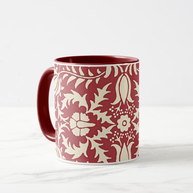 Taza William Morris, patrón floral vintage, (Anverso izquierdo)