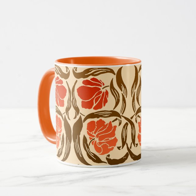 Taza William Morris Pimpernel, Rust Naranja y Brown (Anverso izquierdo)