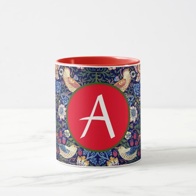 Taza William Morris STRAWBERRY THIEF PERSONALIZADO INIT (Centro)