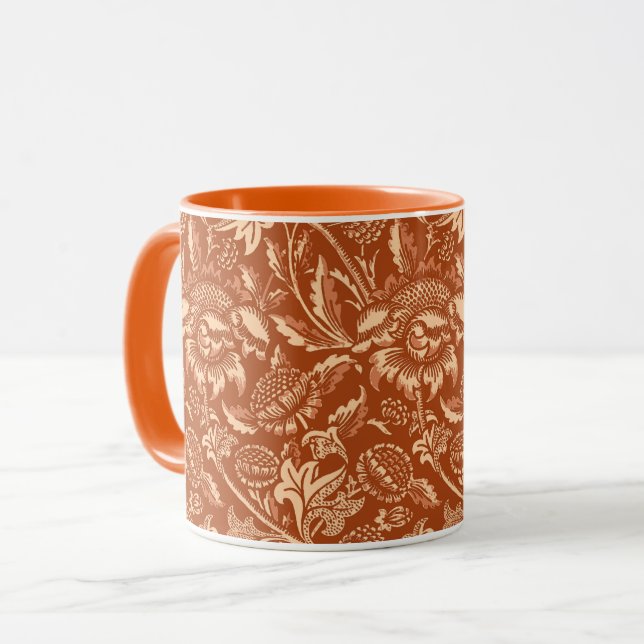 Taza William Morris Sunflowers, Naranja mandarín (Anverso izquierdo)