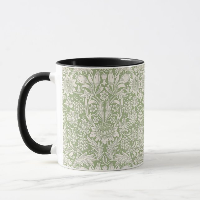 Taza William Morris Vintage Sunflower Light Green (Izquierda)