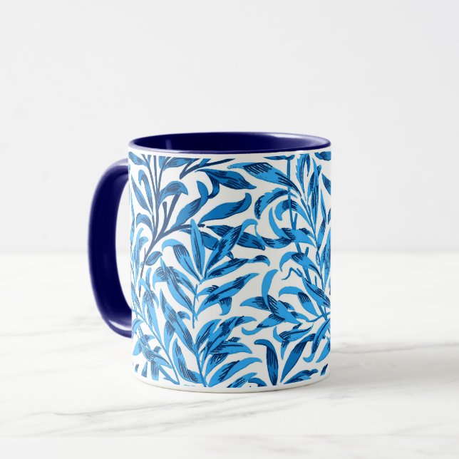 Taza William Morris Willow Bough, Cobalt Blue & White (Anverso izquierdo)