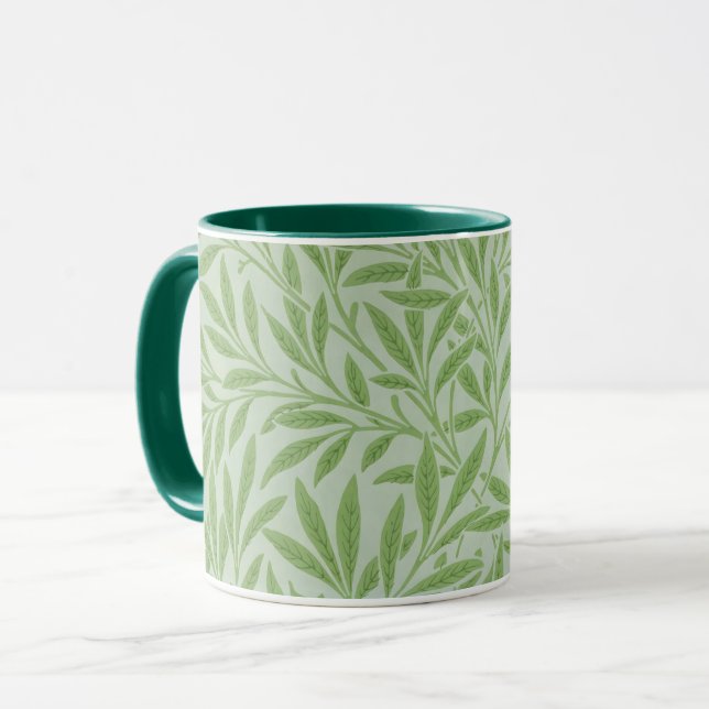 Taza William Morris Willow Flower Classic Green (Anverso izquierdo)