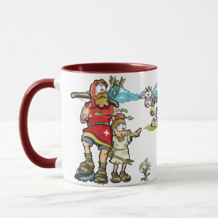 Taza William Tell e hijo de vacas en los Alpes