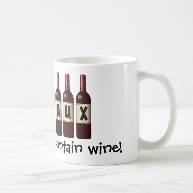 Taza Wineaux Wine Bottles Lineup: Puede contener vino (Derecha)