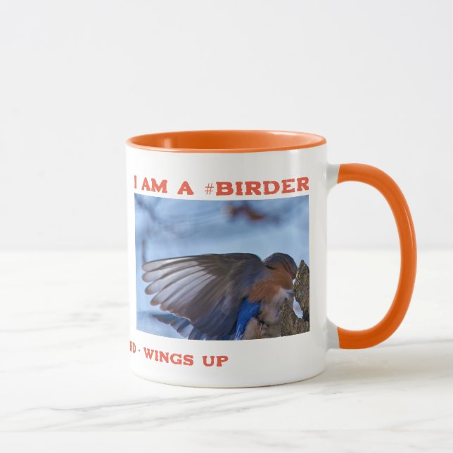 Taza Wings Up Eastern Bluebird Birder (Derecha)