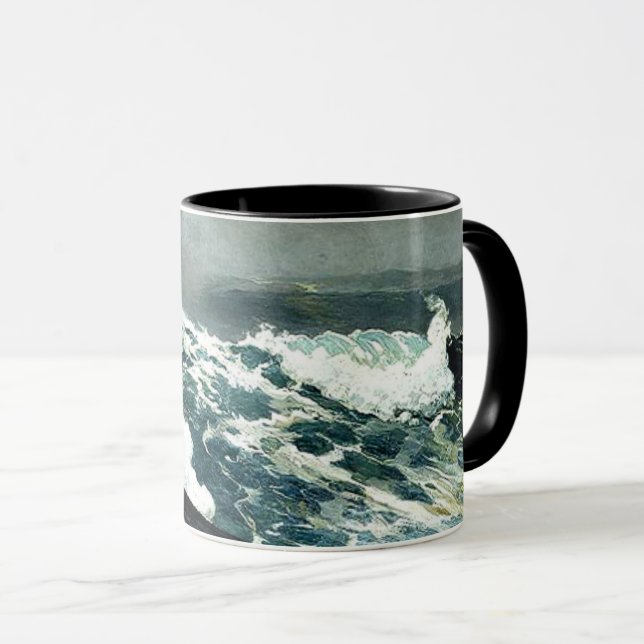 Taza Winslow Homer - Noreaster, pintura famosa, (Anverso derecho)