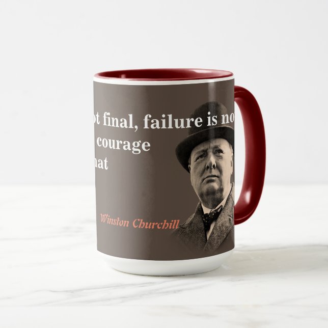 Taza Winston Churchill Cita Con Valor (Anverso derecho)