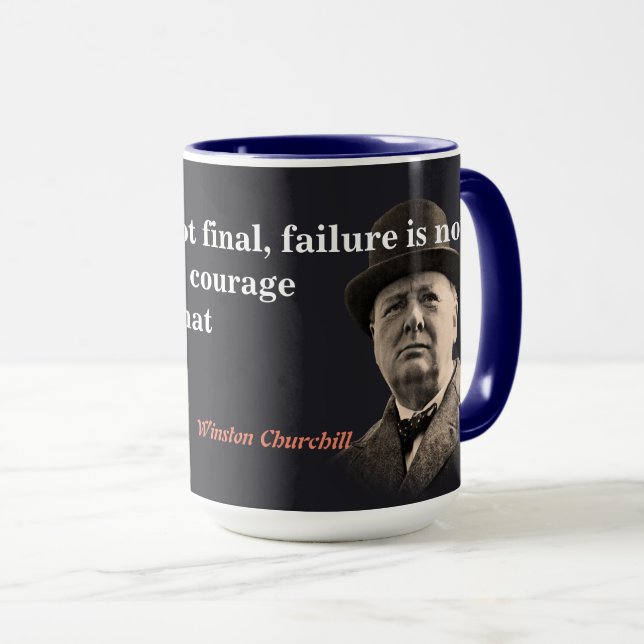 Taza Winston Churchill Cita Con Valor (Anverso derecho)