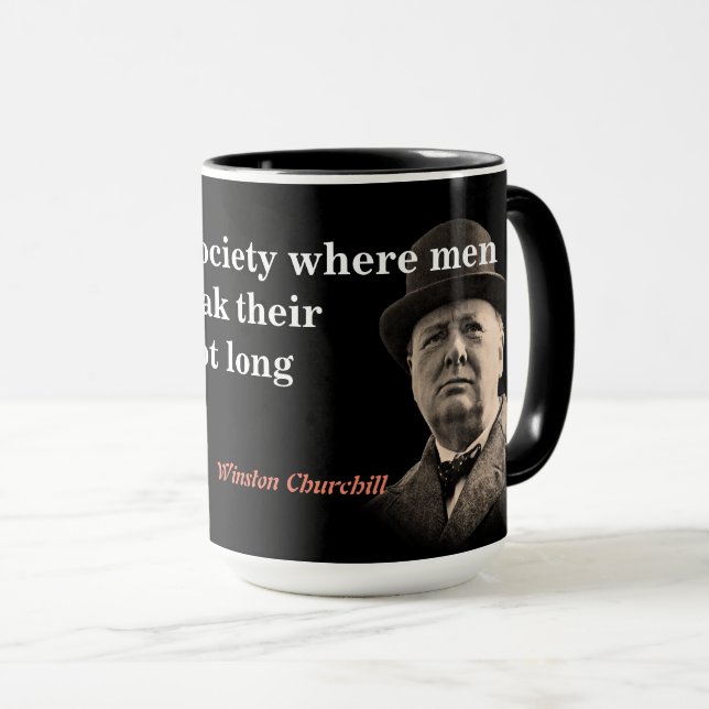 Taza Winston Churchill Cita Sobre La Libertad De Expres (Anverso derecho)
