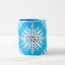 Taza Winter Blue Snow Fake name Personalizado