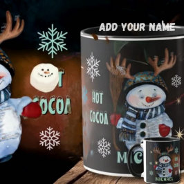 Taza Winter Magic snowman Hot Cocoa mug