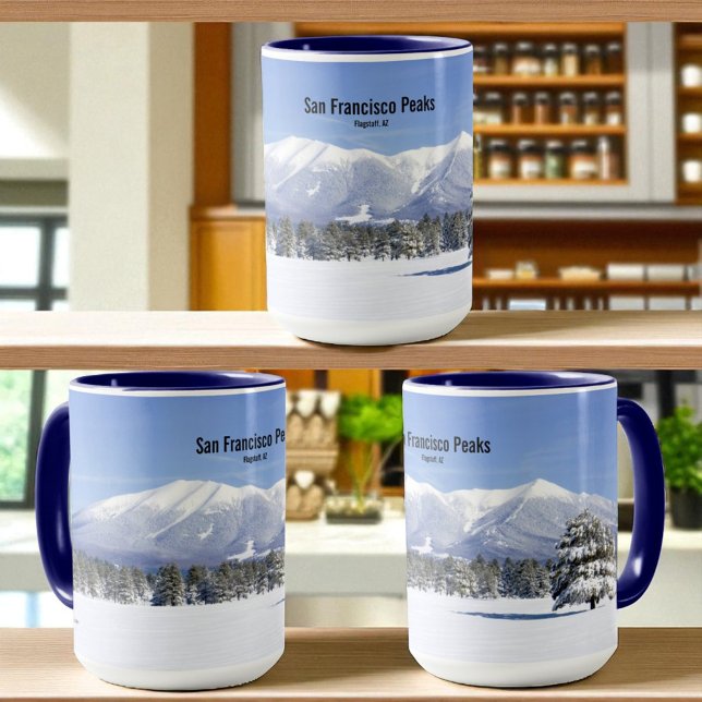 Taza Winter Prairie San Francisco Peaks Flagstaff AZ (View around the mug )