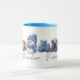 Taza Winter Vibes Friendly Snowman