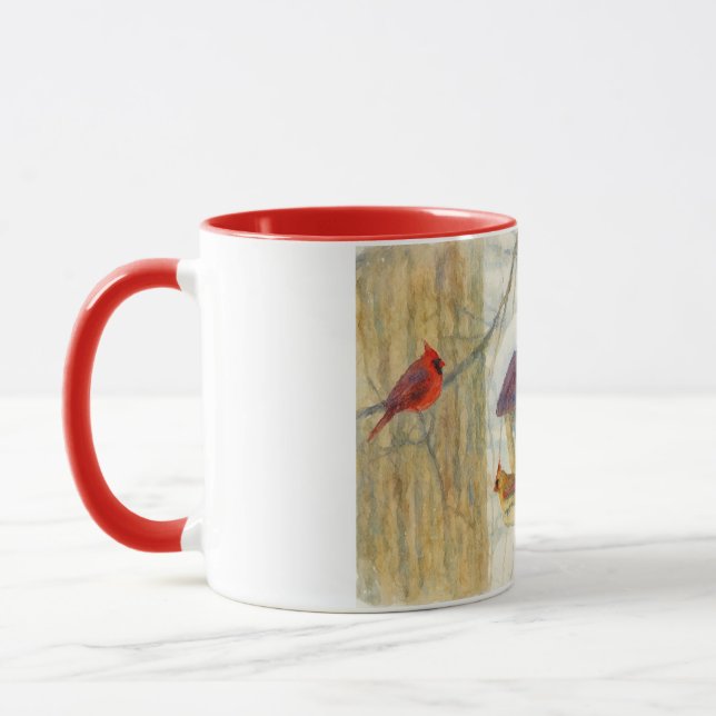 Taza Winter Watercolor Cardinals (Izquierda)